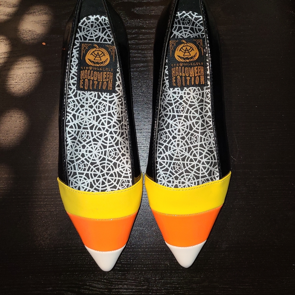 Strange cvlt Halloween edition candy corn shoes